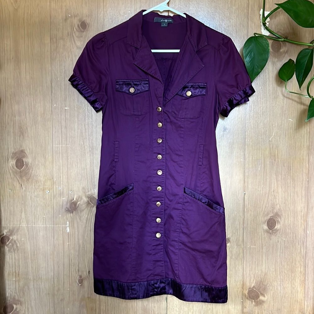 Forever 21 Purple Button-Front Dress